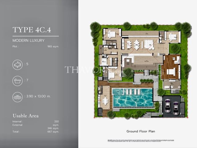 ขาย บ้าน 5 ห้องนอน 340 ตร.ม. ที่ดิน 700 m² ใน Botanica Montazure, Phuket