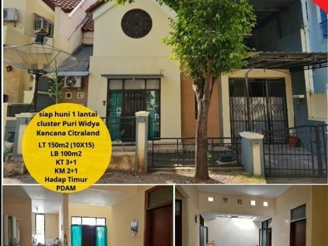 Disewa rumah siap huni 1 lantai cluster Puri Widya Kencana Citraland