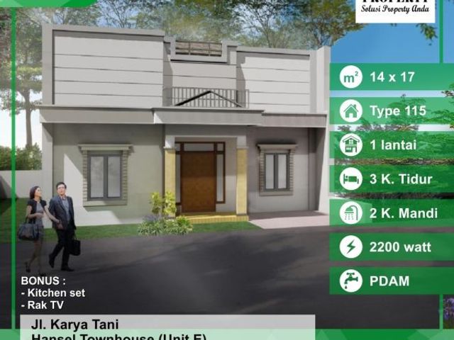 Rumah Hansel Townhouse Purnama, Pontianak, Kalimantan Barat