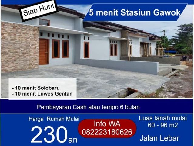Rumah Trosemi Sukoharjo Rumah Siap Huni Solo Rumah Gatak Rumah Gawok