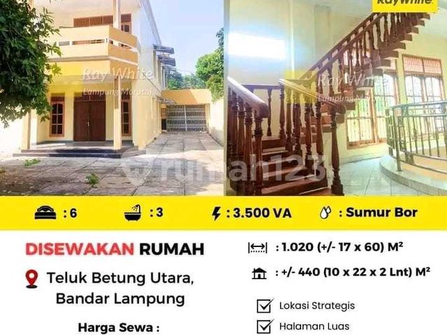 DISEWAKAN RUMAH BERLOKASI DI TELUK BETUNG UTARA KOTA BANDAR LAMPUNG