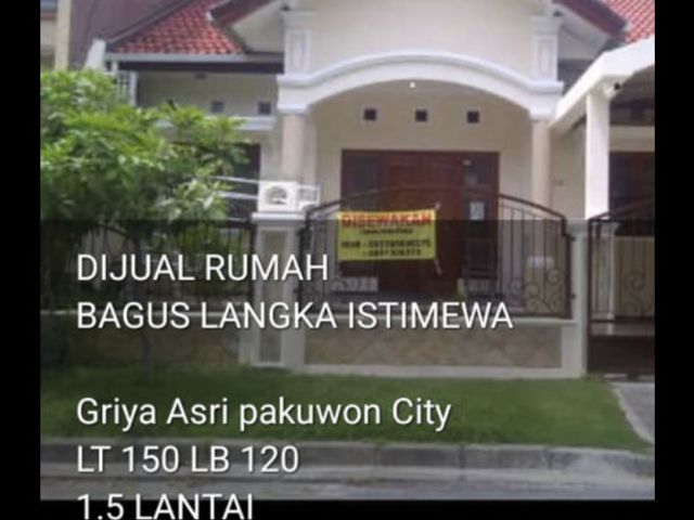 rumah One gate sistem di griya asri Pakuwon City sby