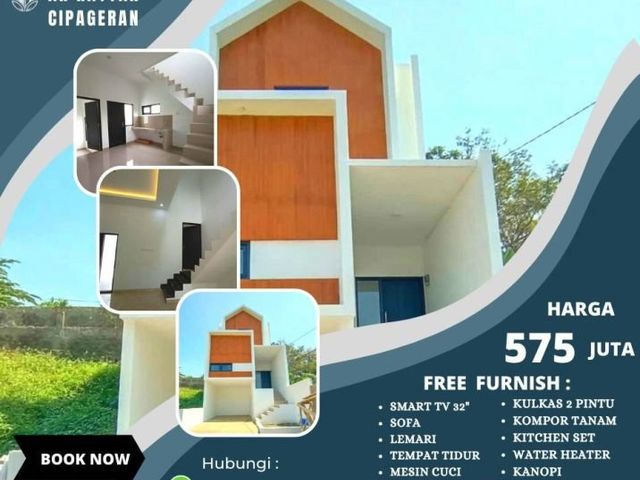 RUMAH GRATIS BIAYA NOTARIS 2 LANTAI DI CIMAHI