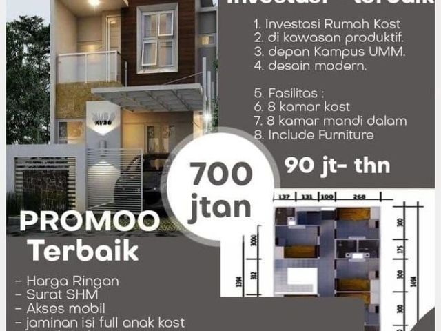 MODERN KOS LANDUNGSARI DEPAN KAMPUS UMM 3 LANTAI 700 JUTA