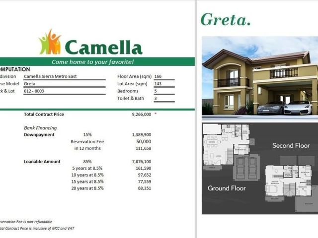 Camella Sierra Metro East in Teresa For more inquiries, Pls contact; Donald Portuguez SUN# 0933825---- TM# 0955561----
