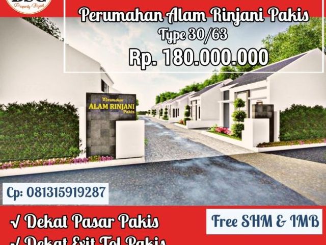 Dijual Rumah type 30/63 di Pakis Malang