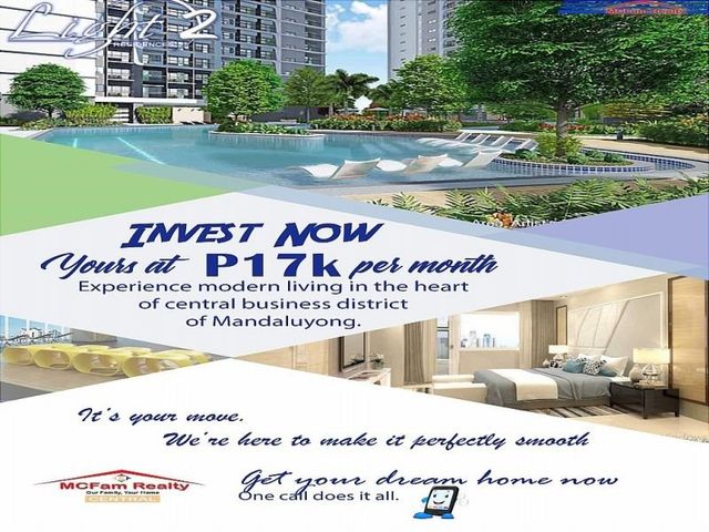 One Bedroom Condo Unit for Sale in Mandaluyong Along EDSA MRT - Light 2 Residences by SMDC