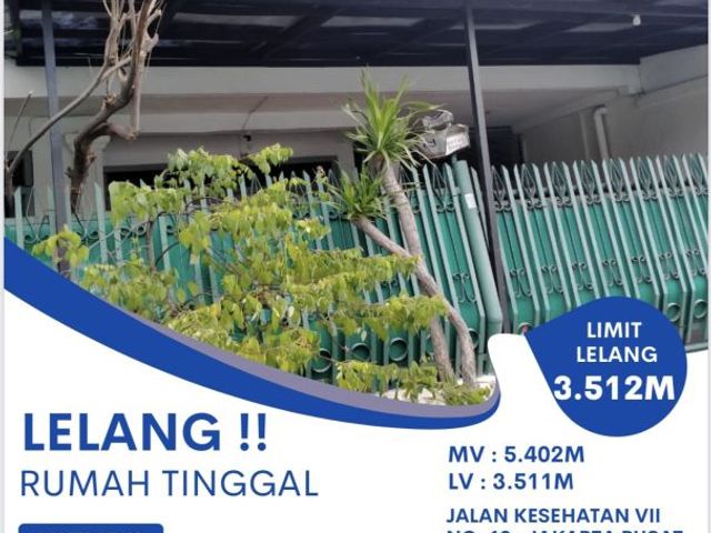 LELANG. Rumah di Jl.Kesehatan VII , Petojo - Jakarta Pusat.