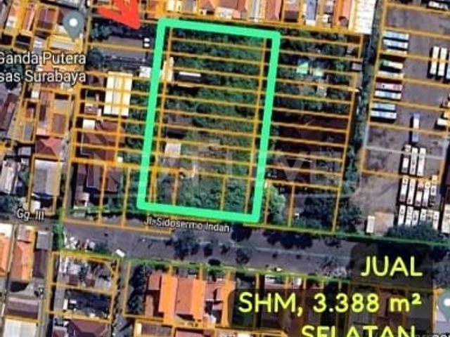Dijual tanah di pusat kota Surabaya murah hanya 12jt/m²