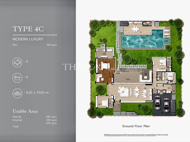 ขาย บ้าน 4 ห้องนอน 218 ตร.ม. ที่ดิน 575 m² ใน Botanica Montazure, Phuket