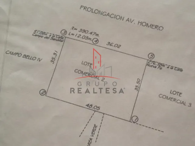 Terreno Comercial Venta Campo bello III 5,600,000 Hecrom R2