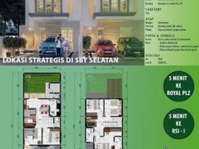 DiJual Rumah baru 2 lantai Jambangan Surabaya