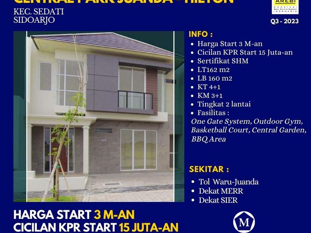 Dijual Rumah Central Park Juanda Sidoarjo Hilton start 3Man Strategis