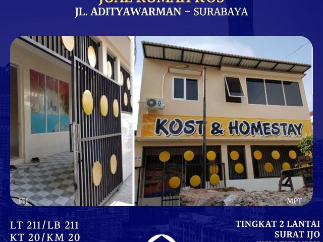 DIJUAL RUMAH KOS JALAN ADITYAWARMAN SURABAYA