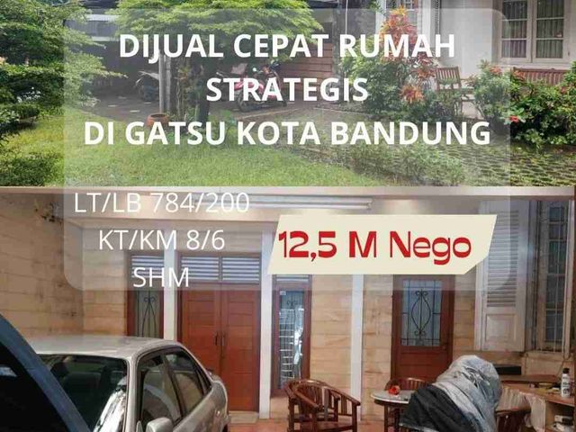 Dijual Rumah siap huni Gatsu Dekat TSM kota Bandung 785/200m² 8KT 6KM SHM bisa kpr 12.5M nego