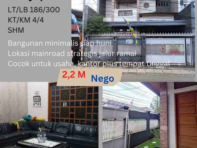 Dijual Mainroad rumah Lux Bagus buat Bisnis di Sayap Cibeureum kota Cimahi LT 186m² m² LB 300m² 4KT 4Km SHM IMB Bisa KPR harga 2.2M nego