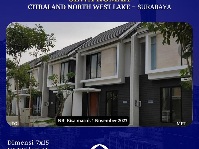 DISEWAKAN RUMAH CANTIK CITRALAND NORTHWEST LAKE
