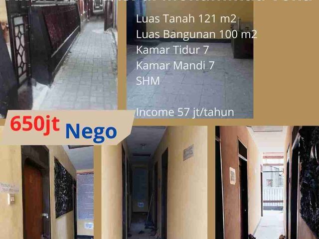 Dijual Kostan Moh Toha Kota Bandung Full Aktif LT 121 LB 100 KT 7 KM 7 SHM Income 57juta/ tahun harga 650 nego