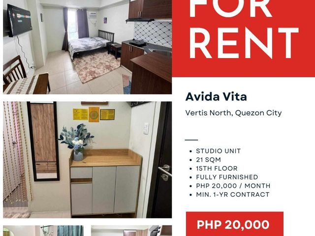 FOR RENT: Avida Vita Condominium near Trinoma Mall