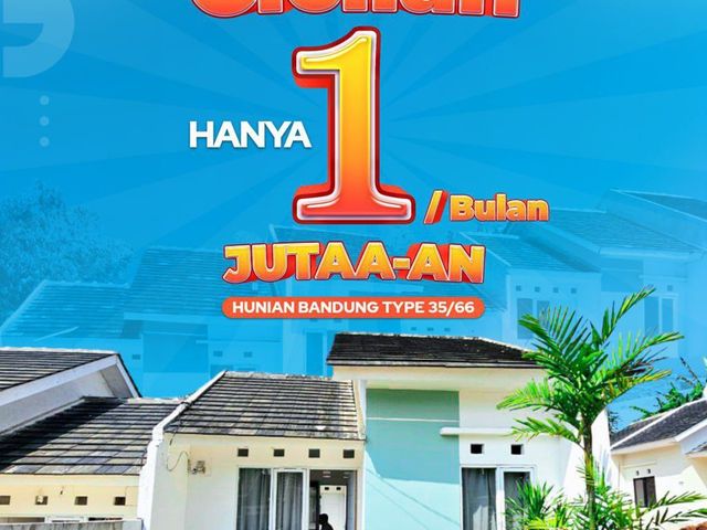 jarang ada rumah luas type 35 cicilan 1 jutaan dp 1 juta all in spek minimalis cicalengka Bandung