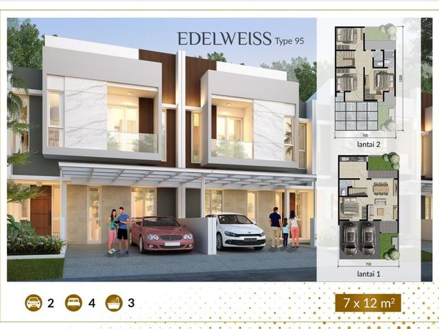 Rumah 2 Lantai Cluster Marigold Golden East Kebomas 1 Gresik