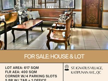 FOR SALE Corner House and lot located in St. Ignatius Village, Quezon City