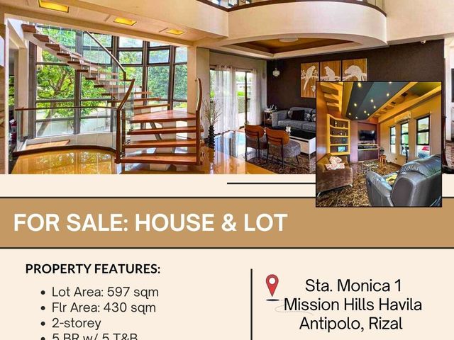 FOR SALE House & Lot located in Sta Monica 1, Mission Hills Havila, Antipolo, Rizal