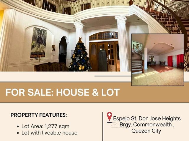 FOR SALE House & Lot located in Espejo St., Don Jose Heights, Brgy. Commonwealth, Quezon City