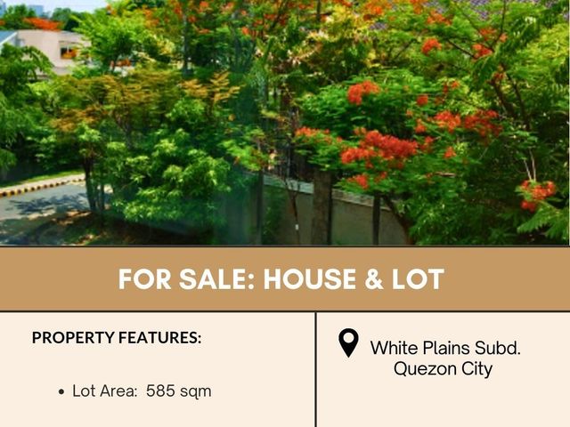 FOR SALE House & Lot located in White Plains Subd., Brgy. White Plains, Quezon City