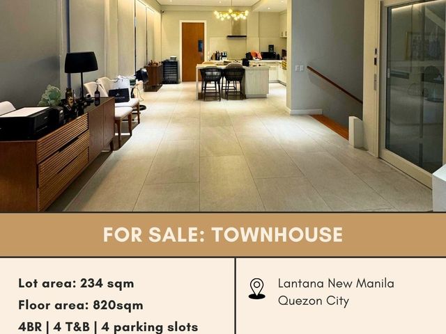 For Sale: Semi-furnished Townhouse Unit located at Lantana New Manila Quezon City