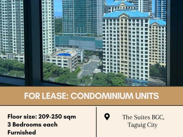For Lease: Condominium Units located at The Suites BGC, Taguig City