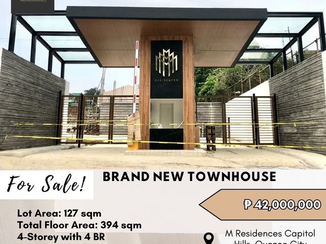 For Sale: BRAND NEW TOWNHOUSE located at M Residences Capitol Hills, Quezon City