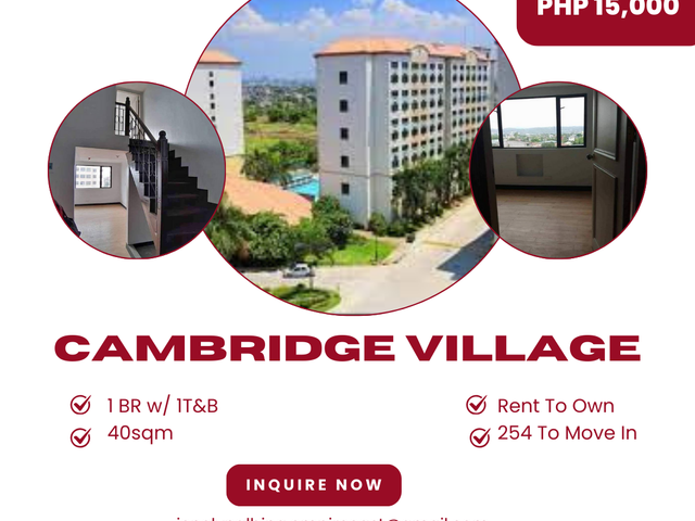 15K Monthly Rent To Own Condo in Pasig Cainta 1 BR