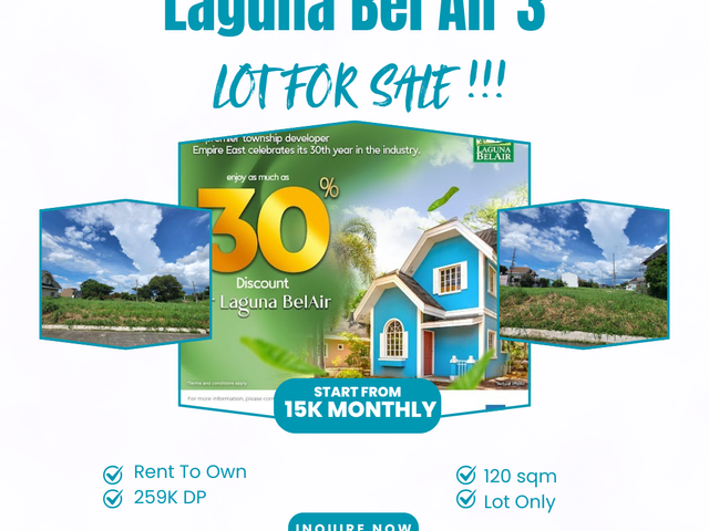 10K Monthly Lot for Sale in Laguna Bel Air Sta Rosa Laguna 259K DP
