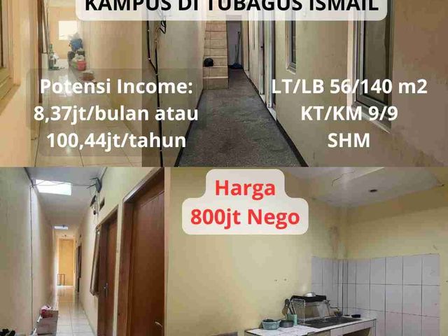 Jual Kostan Tubagus Ismail Kota Bandung dekat Unpad ITB 800 juta Nego