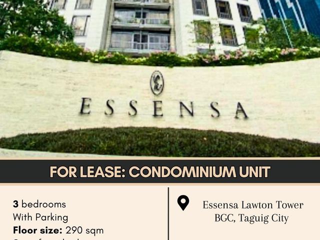 FOR LEASE Condo Unit located at Essensa Lawton Tower BGC