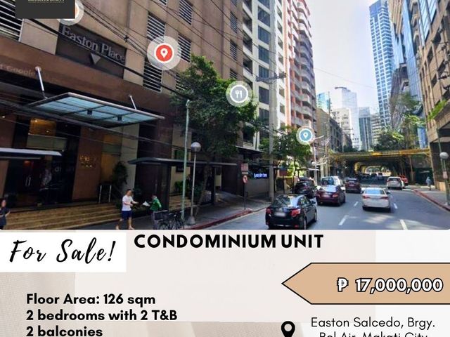 FOR SALE Condominium Unit located at Easton Salcedo, Brgy. Bel Air, Makati City
