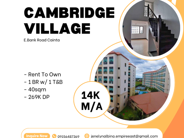 For Sale: Condo in Cainta Rent To Own as low as 14K Monthly