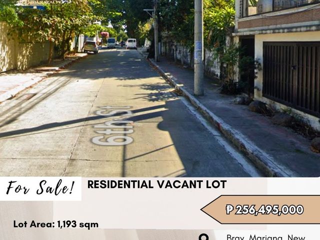 FOR SALE Residential Vacant Lot located at Brgy. Mariana, New Manila, Quezon City