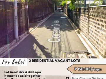 FOR SALE Two Residential Vacant Lots located at Brgy. Corazon De Jesus, San Juan City