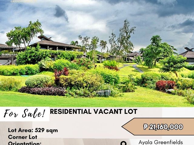 FOR SALE: Residential Vacant Lot located at Ayala Greenfields Calamba, Laguna