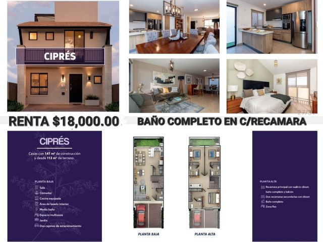 CASA EN RENTA EN TORRE DE PIEDRA JACARANDAS $18,000.00