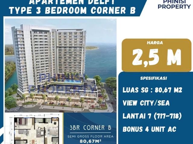 DIJUAL APARTMENT TYPE 3 BADROOM CORNER B