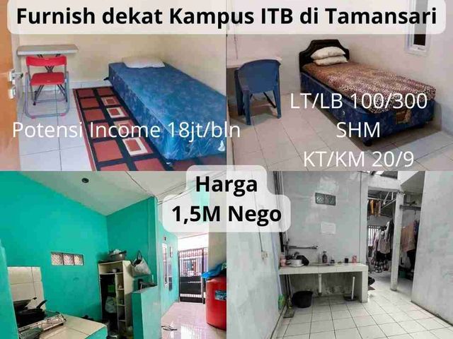 dijual kostan dekat kampus ITB Jalan Taman sari kota Bandung