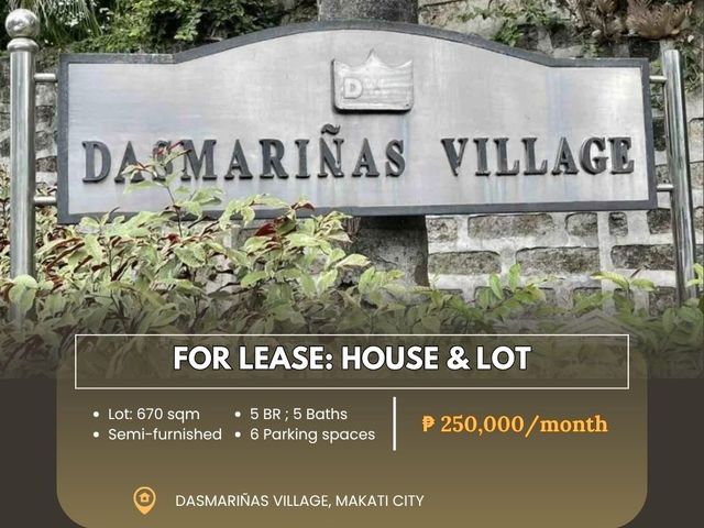 For Lease: House & Lot located at Dasmariñas Village, Makati City