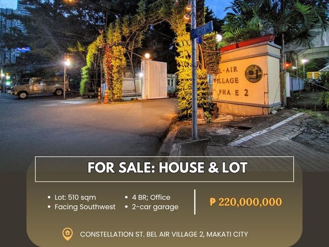 For Sale: House & Lot located at Constellation St. Bel Air Village 2, Makati City
