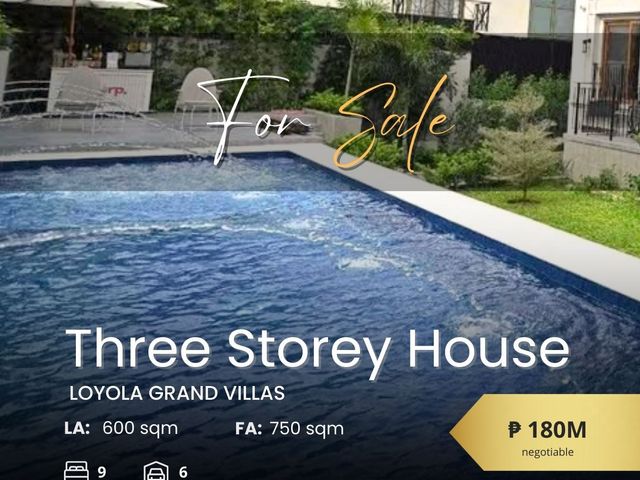 FOR SALE Three Storey House in Loyola Grand Villas Renovated to New Condition