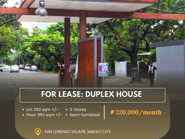For Lease: Duplex House located at San Lorenzo Village, Makati City