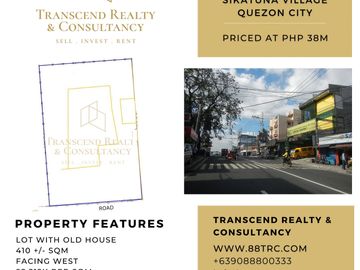 LOT WITH OLD HOUSE FOR SALE IN MAHIYAIN ST. SIKATUNA VILLAGE QUEZON CITY