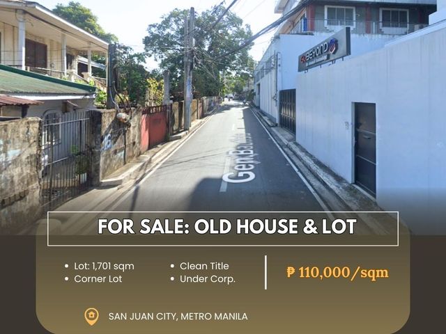 For Sale: Old House & Lot located at San Juan City Metro Manila